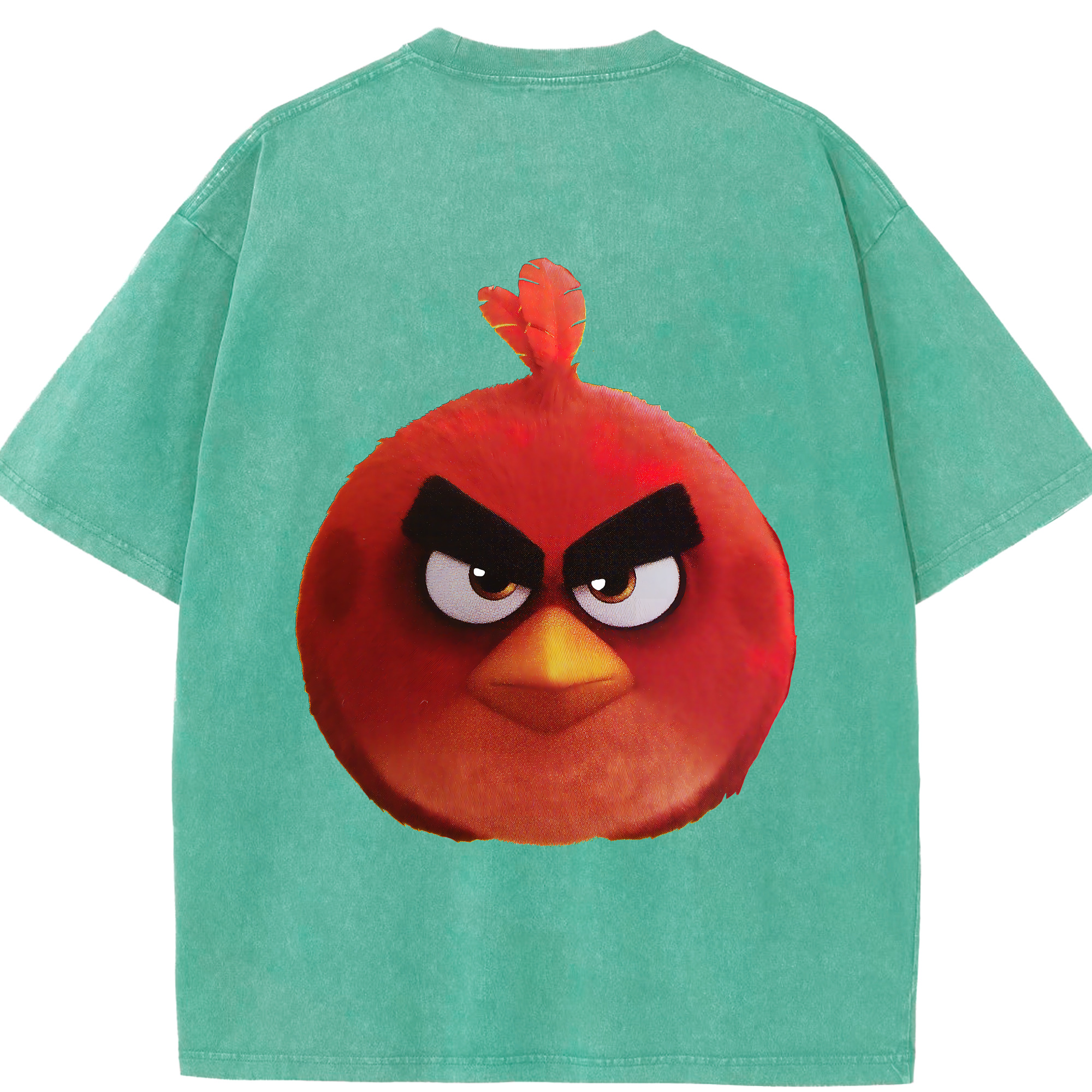 （画像用） Angry Birds アングリーバード 綿100% ヴィンテージ風 半袖Tシャツ（背面プリント）